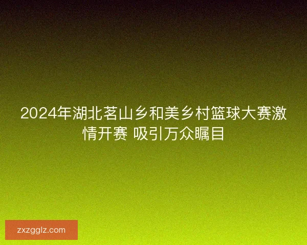 2024年湖北茗山乡和美乡村篮球大赛激情开赛 吸引万众瞩目